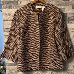 Alfred Dunner Brown Geometric Pattern Jacket size 14/l